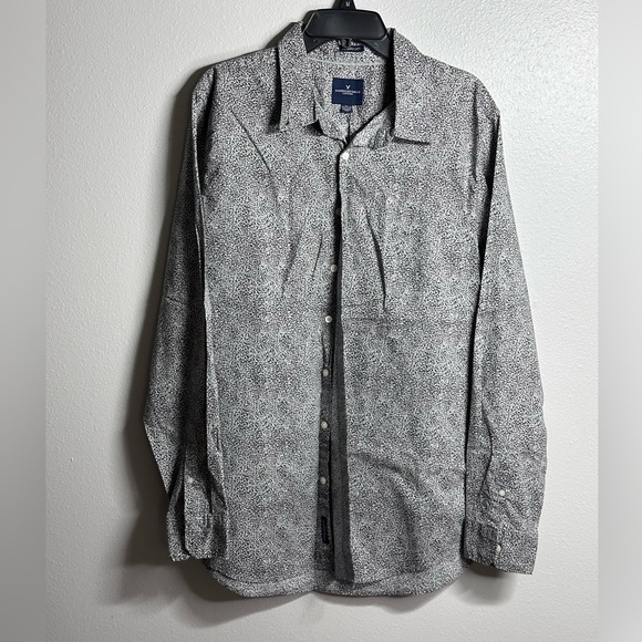 American Eagle Men Gray Button Shirt Seriously Soft‎ Long Sleeve Size XLT. - Picture 1 of 8